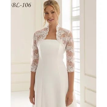 Bolerko Ručně vyšívané krajkové svatební bolerko - bílé: BL-106 Vybraná velikost: XS