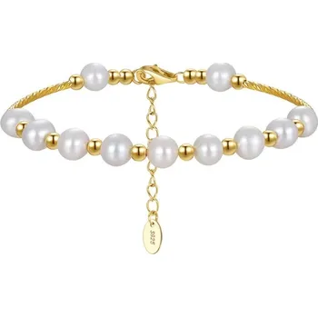 Náramek Majya Stříbrný náramek s perlami JULIANE pozlacený Ag/; ≤4,97 g 11276