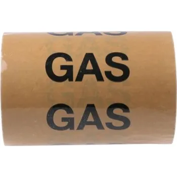 Lepicí páska Páska na značení potrubí Béžová, PP, vinyl, text: Gas 150mm x 33m RS PRO