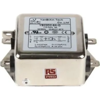 Filtr EMI, 250 V AC, Montáž na rám, 6A, RS PRO