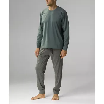 Pánské pyžamo Pyžamo Atlantic NMP-372 long/r S-3XL pánské smaragdově šedá melanž XXL