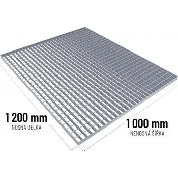 Postelový rošt Ocelový podlahový rošt 120 x 100 x 3 cm, stříbrná