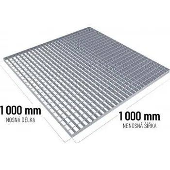 Postelový rošt Ocelový podlahový rošt 100 x 100 x 3 cm, stříbrná