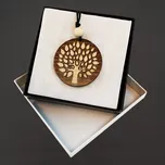 AMADEA Dřevěný přívěsek z masivního dřeva kulatý strom 5 cm, český výrobek