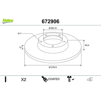 Brzdový kotouč Brzdový kotouč VALEO 672906