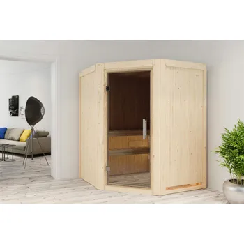 Sauna Finská sauna KARIBU LARIN - grafitové dveře Varianta: finská sauna KARIBU LARIN (75604)