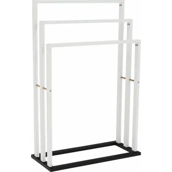 Věšák Stojan na ručníky NEMOKOW, bílá/černá + vyzvednutí ZDARMA