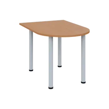 Stolová podnož OJV 28 - 12 přístavba jednací, kovová podnož bílá, síla desky 25 mm, široká 1200 mm, buk royal