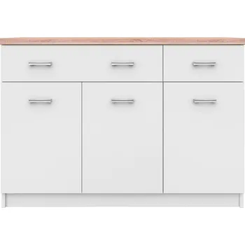 Komoda SANGIR komoda 3D2S, bílá/dub sonoma + vyzvednutí ZDARMA