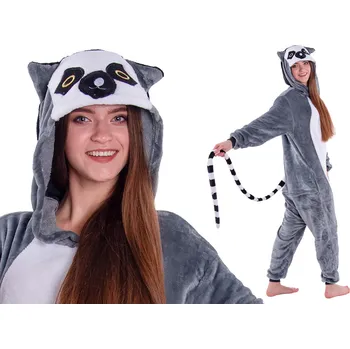 Dívčí pyžamo LEMUR PYŽAMO Kigurumi Overal Dětské Dětský Kostým Král Jelimán 164