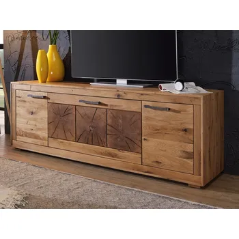 Televizní stolek Dubový televizní stolek III do obývacího pokoje SUNDBY dub divoký