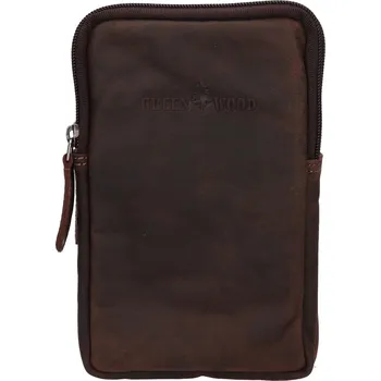 Pánská aktovka Kožená taška na mobil a doklady Greenwood Nance - tmavě hnědá
