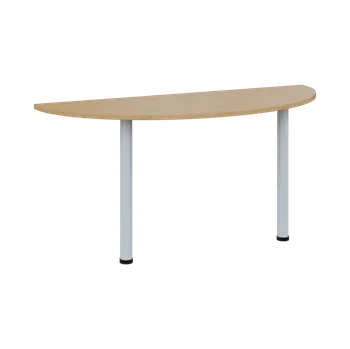 Stolová podnož OJC 2 - 16 přístavba jednací, kovová podnož bílá, síla desky 25 mm, široká 1600 mm, javor horský