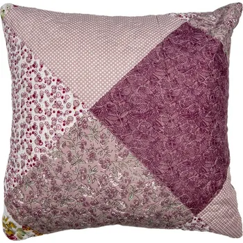 Povlak na dekorativní polštářek Fialový povlak na polštář s květy Patchwork - 40*40 cm
