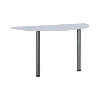 Stolová podnož TJC - 140 přístavba jednací, kovová podnož chrom, síla desky 18 mm, široká 1400 mm, bílá