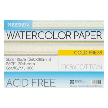 Blok Akvarelový blok Meeden 100% bavlna 18x26cm Cold Pressed (Akvarelový blok Meeden 100% bavlna 18x26cm Cold Pressed)