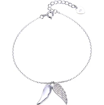 Náramek NUBIS® Stříbrný náramek na nohu s andělskými křidélky - NB-6029