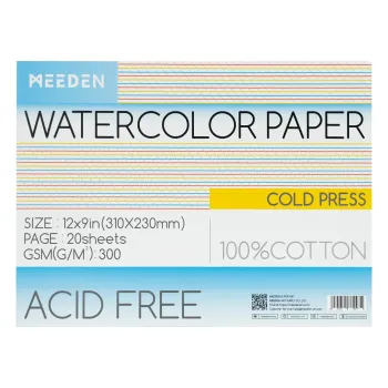 Blok Akvarelový blok Meeden 100% bavlna 23x31cm Cold Pressed (Akvarelový blok Meeden 100% bavlna 23x31cm Cold Pressed)