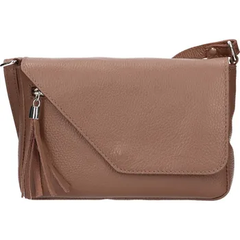 Kabelka Dámská kožená crosbody kabelka Italia Kalia - světle hnědá