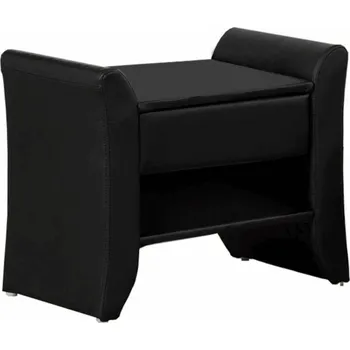 Noční stolek YAMDENA čalouněný noční stolek, černá + vyzvednutí ZDARMA