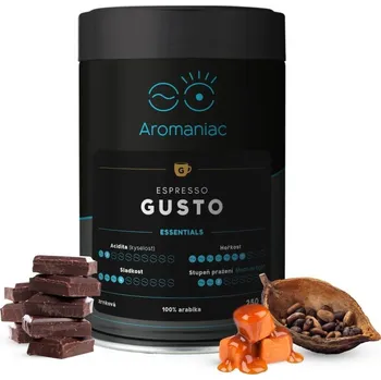 Káva Aromaniac Espresso Gusto zrnková dóza 250 g