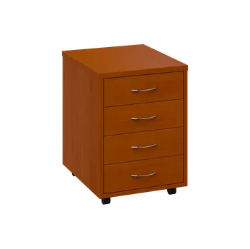 Zásuvkový kontejner OK - V1 kontejner pojízdný, 4-zásuvkový, deska 25 mm, bez zámku, třešeň šumavská