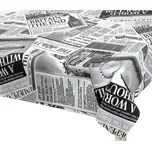 Ubrus EMA Noviny černá, bílá 120x200 cm