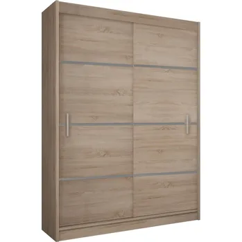 Šatní skříň Skříň RINAME 150 s posuvnými dveřmi, dub sonoma/šedá +možnost VÝNOSU + vyzvednutí ZDARMA