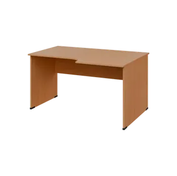 Psací stůl TR 8 - 146 stůl kancelářský, rohový, pravý, dřevěná podnož, deska 18 mm, široký 1400 mm, buk royal