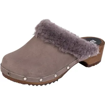 Dámská zdravotní obuv Buxa Zateplené dřeváky s kožíškem PF2 - Šedá Velikost: 40