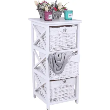 Komoda Komoda se 3 koši, TAYAS, bílá + vyzvednutí ZDARMA