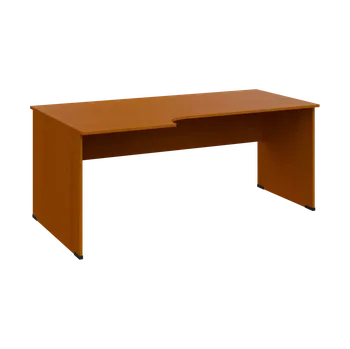 Psací stůl TR 8 - 186 stůl kancelářský, rohový, levý, dřevěná podnož, deska 18 mm, široký 1800 mm, třešeň šumavská