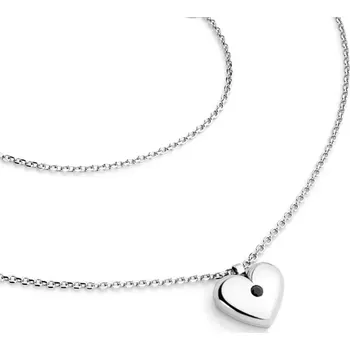 Náhrdelník Dámský náhrdelník bílé zlato 585/1000 přírodní diamant srdce 140019-NH02-B-Black délka 40 cm