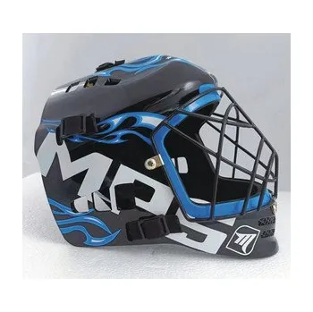 Florbalová maska MPS PRO FLAME Brankářská maska černá / modrá, Univerzální - max 58 cm, černá