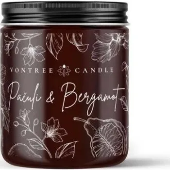 Svíčka Vontree Candle Sójová vonná svíčka Pačuli, Bergamot 180 ml