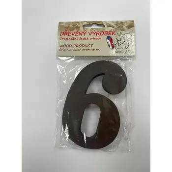 Číslo 6 střední hnědé – výška 100 mm