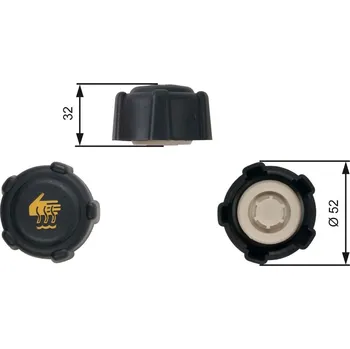 Palivová nádrž Uzavírací víčko, nádoba chladiva AGB A2652