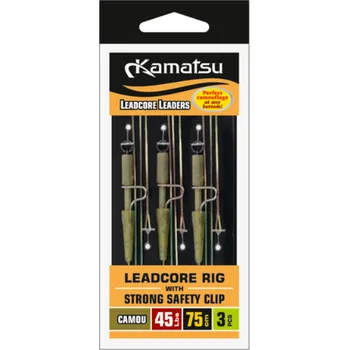 Leadcore Rig se silnou bezpečnostní sponou Camou 35Lbs 75cm