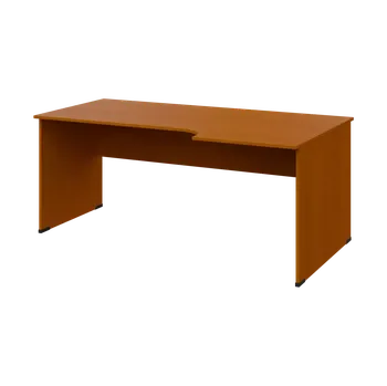 Psací stůl TR 8 - 186 stůl kancelářský, rohový, pravý, dřevěná podnož, deska 18 mm, široký 1800 mm, třešeň šumavská