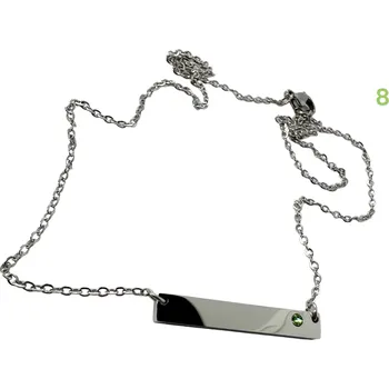 Náhrdelník Náhrdelník s horizontálním přívěskem se zirkonem Zelená/Peridot