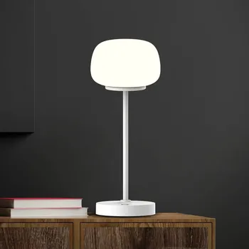 Lampička Näve LED dobíjecí stolní lampa Pina bílá Výška 27,8 cm Kov/sklo Dotykové - Ø základny 10,6 cm bílá, bílá satinovaná 1 x 2 W LED - Doprava zdarma