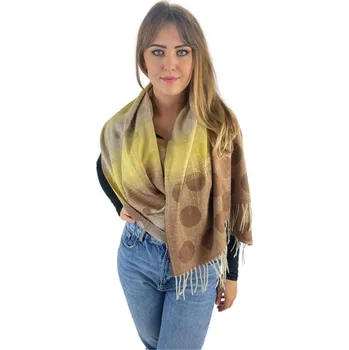 Šála Šál Pašmína Kolečka - hnědo-žlutá