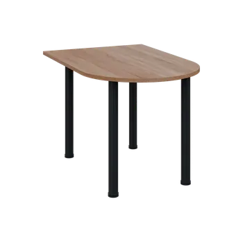 Stolová podnož OJV 28 - 12 přístavba jednací, kovová podnož černá, síla desky 25 mm, široká 1200 mm, dub bardolino