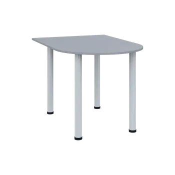 Stolová podnož TJ 8 - 12 přístavba jednací, kovová podnož bílá, síla desky 18 mm, široká 1200 mm, šedá