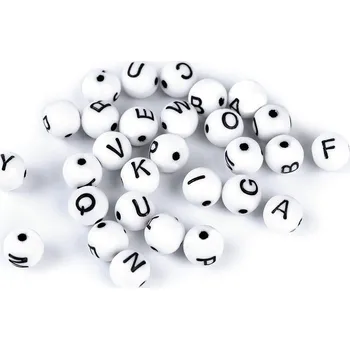 Korálek Plastové korálky s písmeny kulička Ø8 mm, Balení 25 g, Varianta mix