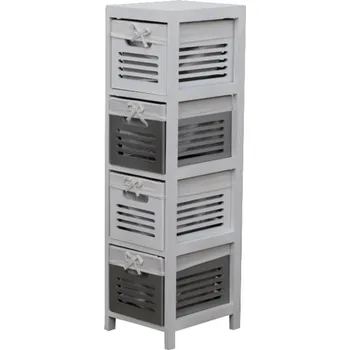 Komoda MOLE 4, komoda, bílá/bílá+šedá + PROVĚŘENO zákazníky + vyzvednutí ZDARMA