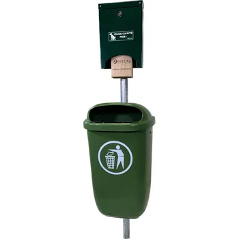 Venkovní odpadkový koš PROFIBA Set Dino na psí exkrementy typ UNI