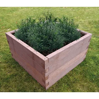 Vyvýšený záhon PROFIBA Betonový vyvýšený záhon imitace dřeva TOP kvalita 1200 x 1200 x 640 cm