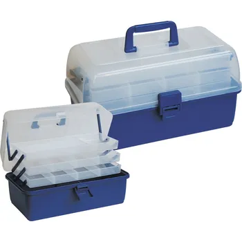 Pouzdro na rybářské vybavení Kufřík Albastar plastový, modrý 3 zásuvky 36,8 x 21,4 x 20 cm