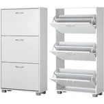 Casaria Botník výklopný bílý, 115 x 60 x 24 cm 107164